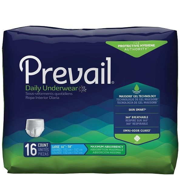 Prevail Super Plus underwear Large 112-147cm Carton 4 Packet 16