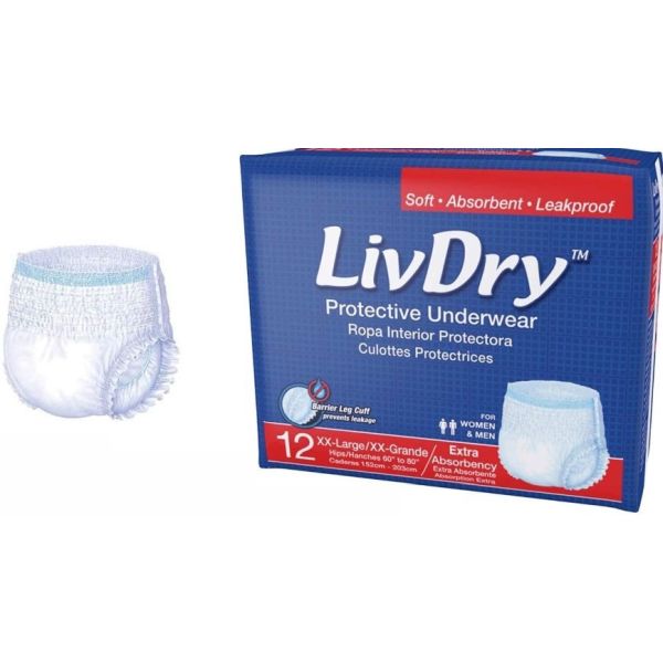 LivDry Extra underwear 2XL Pk12