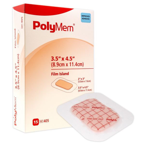 Polymem Film Island Dress Adhesive 10x13cm Pad 5x8cm