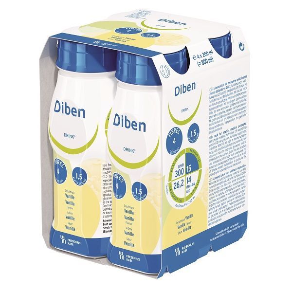 Diben Drink Vanilla 200mL Easybottle Pack 4