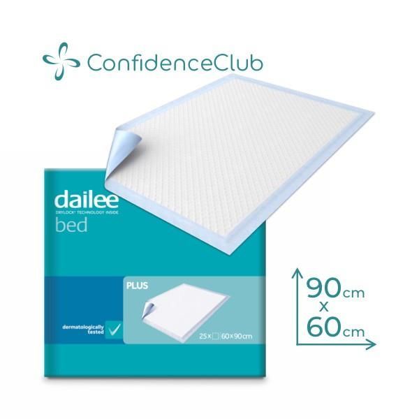 ConfidenceClub Dailee Bed Protector Plus 60x90cm 1500ml Pk25