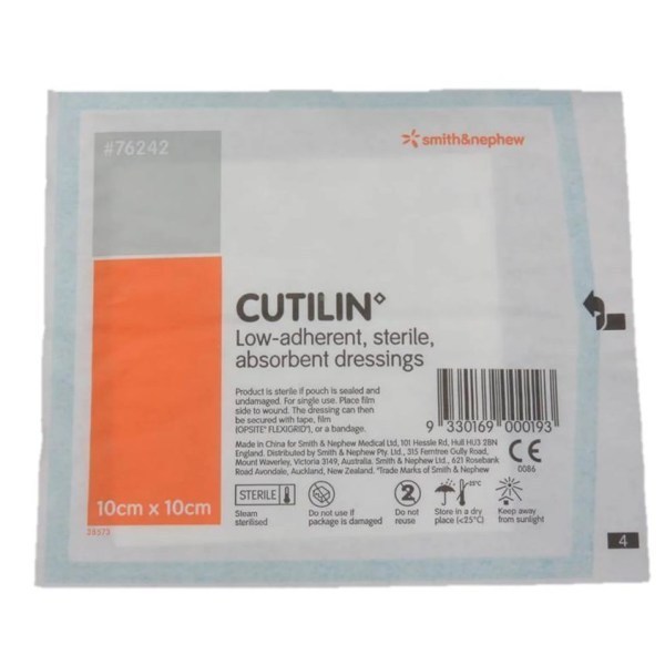 Cutilin Low Adhesive  Sterile Dressing 10x10cm