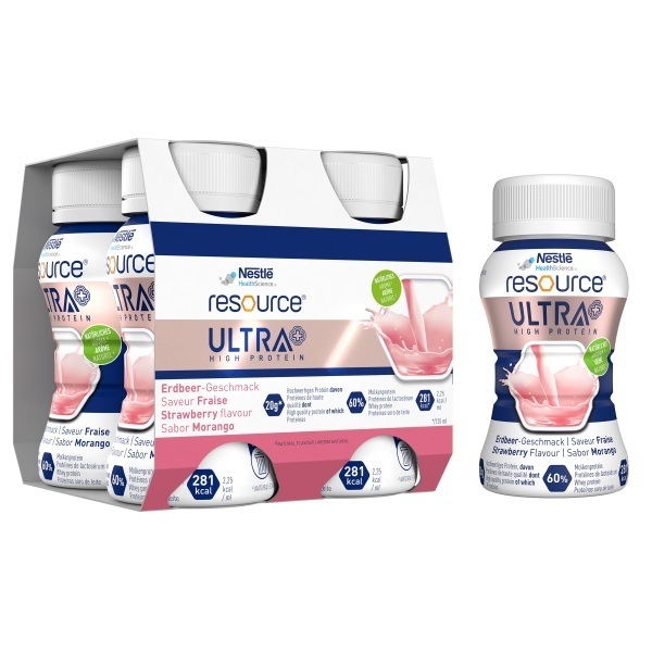 Resource Ultra Plus Strawberry 125ml Pack 4