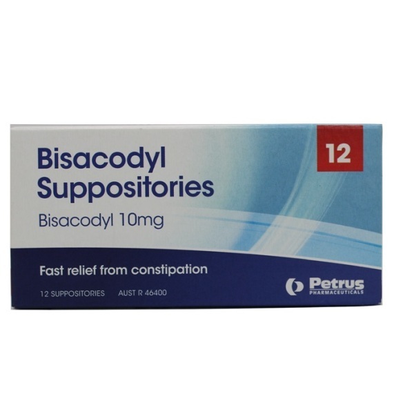 Petrus Bisacodyl Suppositories 10mg Pk12