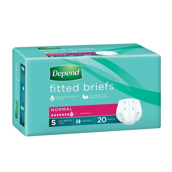 Depend Brief Normal Small 51-80cm 1860ml Pk20