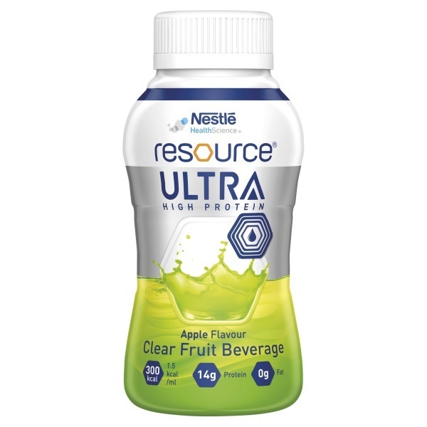 Resource Ultra Clear Fruit Beverage Apple 200ml Bottle Pack 4