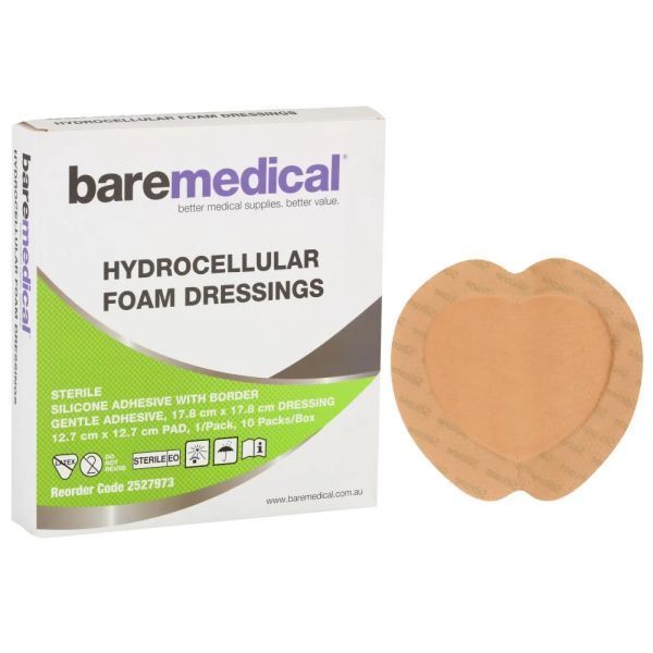 Bare Medical Hydrocellular Foam With Border Sacral 17.8x 17.8cm Sterile Box 10 - Image 3