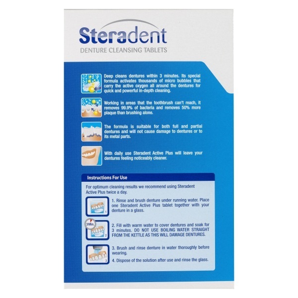 Steradent Active Plus Tablets Pack 48 - Image 3