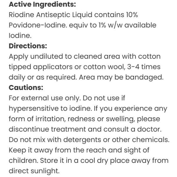 Riodine Povidone Iodine 500ml - Image 2