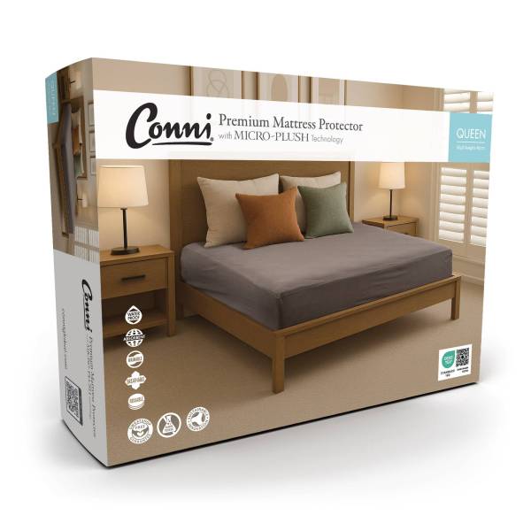 Conni Micro-Plush Waterproof Fitted Sheet Charcoal Queen 153cm x 203cm