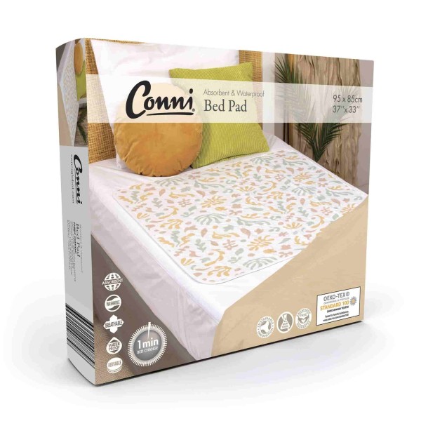 Conni Kids Bed Pad 85cm x 95cm Organic Print