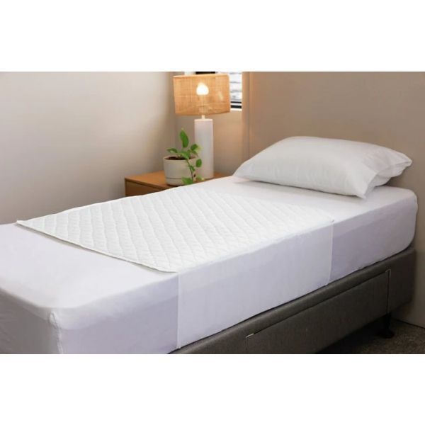 Buddies Absorb-Max Bed Pad with Tuck-Ins White Double 90x137cm Waterproof 5400ml