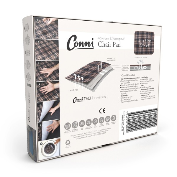 Conni Chair Pad Large Charcoal 51cm x 61cm - Image 2