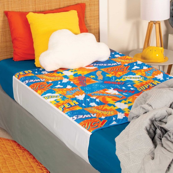 Conni Kids Bed Pad with Tuck-Ins 100cm x 100cm Hero Print - Image 3