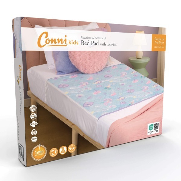 Conni Kids Bed Pad with Tuck-Ins 100cm x 100cm Mermaid Print