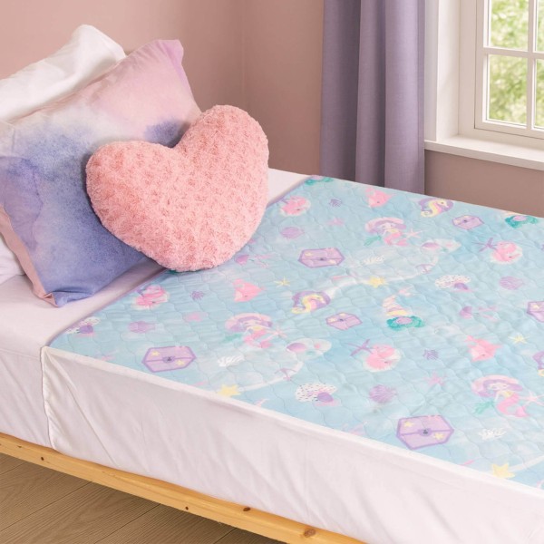 Conni Kids Bed Pad with Tuck-Ins 100cm x 100cm Mermaid Print - Image 2
