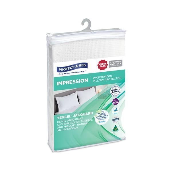 Impression Tencel Jacquard Pillow Protector Standard Twin Pack