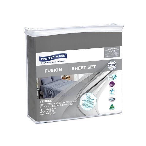 Protect-A-Bed Fusion Sheet Set Single Charcoal