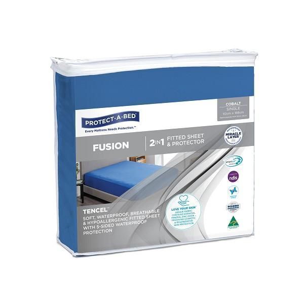 Protect-A-Bed Fusion Fitted Sheet Single Cobalt
