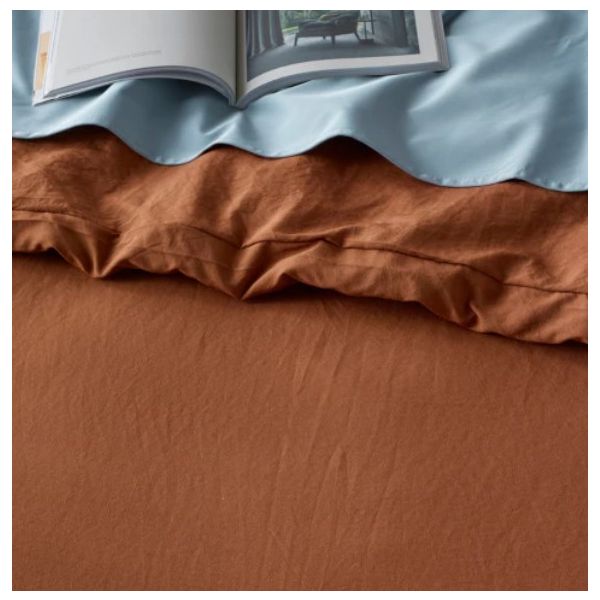 Staydry Water Resistant Quilt Cover Set Rust Double Bed - Image 2