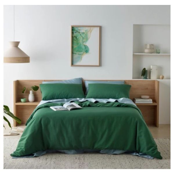 Staydry Water Resistant Quilt Cover Set Olive Single Bed