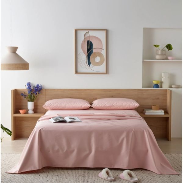 Staydry Bamboo Waterproof Sheet Set Double Bed Blush