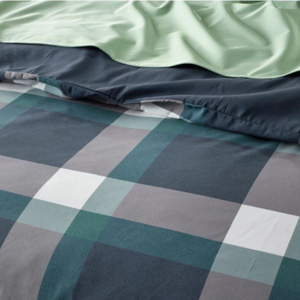 Staydry Forest Check Quilt Cover Set Single Bed