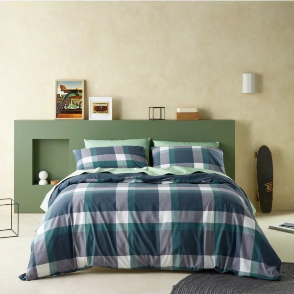 Staydry Forest Check Quilt Cover Set King Bed