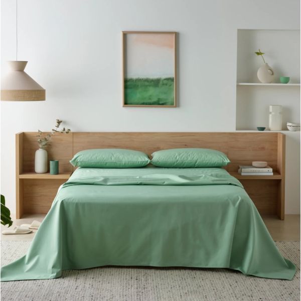 Staydry Waterproof Bamboo Fitted Sheet Green King Bed