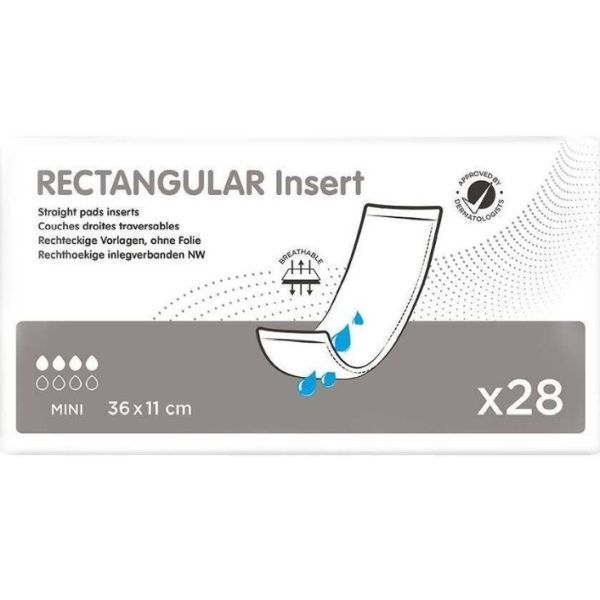 Ontex Rectangular Pad Mini Insert 11x36cm 490ml Pk28 by Ontex in Insert Pads