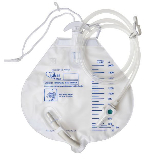 Unoquip Ideal Med Uno Drainage Bag 120cm Tube 2000ml Box 20 by Unoquip in Leg_Bag >1300ml