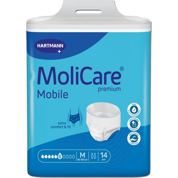 MoliCare Premium Mobile 6 Drops Medium 80-120cm 1778ml Pk14 by MoliCare in Pull_Ups Medium