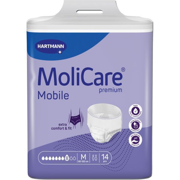 Molicare Premium Mobile 8 Drops Medium 80-120cm 2018ml Pk14 by MoliCare in Pull_Ups Medium