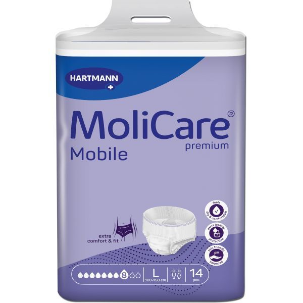Molicare Premium Mobile 8 Drops Large 100-150cm 2394ml Pk14 by MoliCare in Pull_Ups Large
