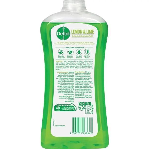 Dettol Antibacterial Liquid Hand Wash 950ml Refill Lemon And Lime - Image 2