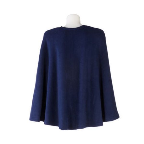 Polar Fleece Day Long Poncho Navy - Image 2