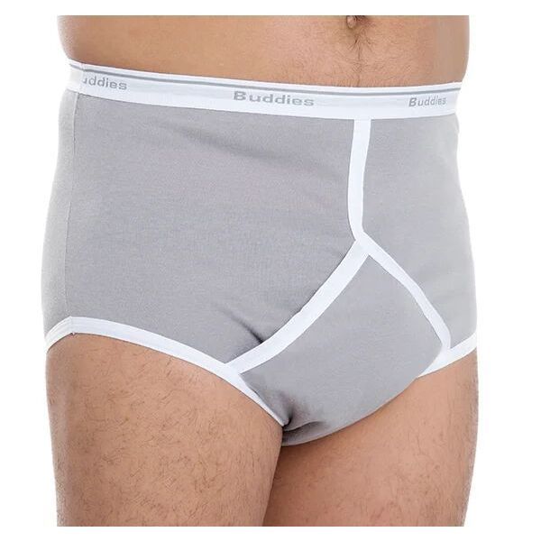 Buddies Dignity Mens Brief Extra Large Y-Front 110cm Grey 450ml by Buddies in Unisex Extra Large