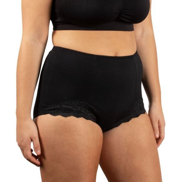 Conni Chantilly Lace Ladies Brief Black Size 26 by Conni in Female Size >20