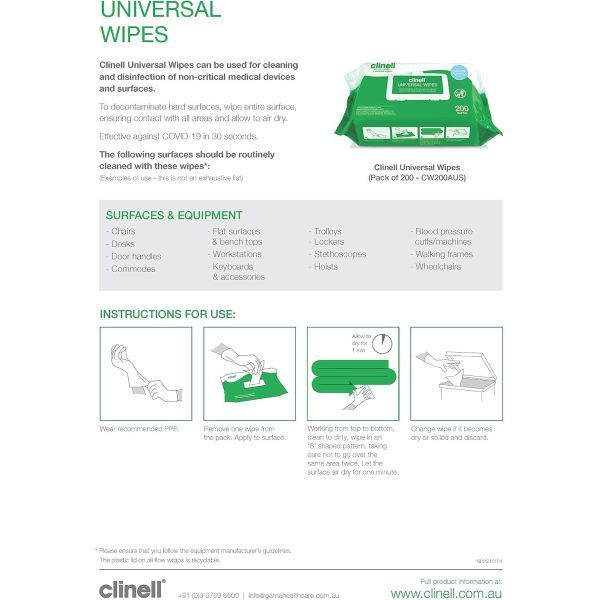 Clinell Universal Wipes Pack 40 - Image 2