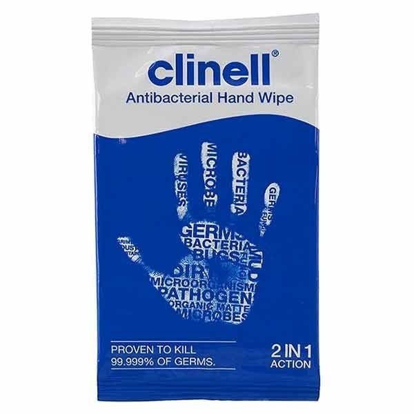 Clinell Antibacterial Hand Wipes Individual Sachets Box of 100 - Image 2