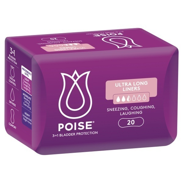 Poise Liner Ultra Long 75ml Carton 120 by Poise in Long Pads
