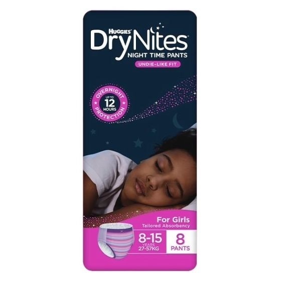 Huggies Drynites Pyjama Pant Size 5 Girl 27-57kg Pk8 by Huggies in Children Pants