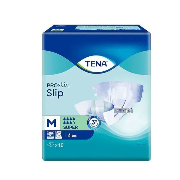 Tena Proskin Slip Super Medium Green 1515ml Pk10 by Tena in AllInOnes Medium