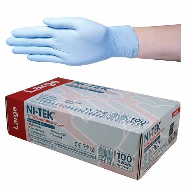 Ni-Tek(Nitrile) Glove powder free Standard Cuff Large Pk100 by Ni-Tek in Nitrile Non Sterile
