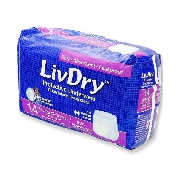 LivDry Extra underwear Extra Large 120-160cm Pk14 by LivDry in Pull_Ups Extra Large
