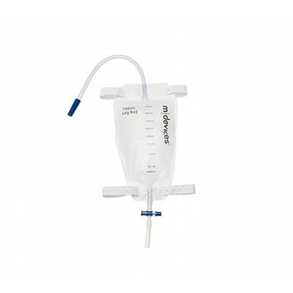 mDevices Leg Bag 750ml T Tap Non Return Valve 30cm Long Tube Elastic Straps by mDevices in Leg_Bag 750ml