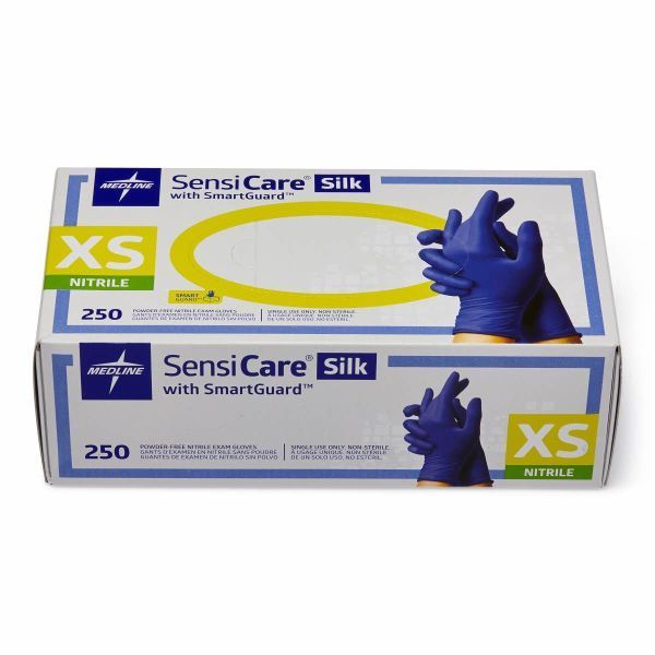 Sensicare Silk PF Nitrile Blue Gloves Extra Small Box 250 - Image 3
