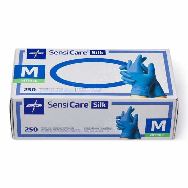 Sensicare Silk PF Nitrile Blue Gloves Medium Box 250 - Image 3