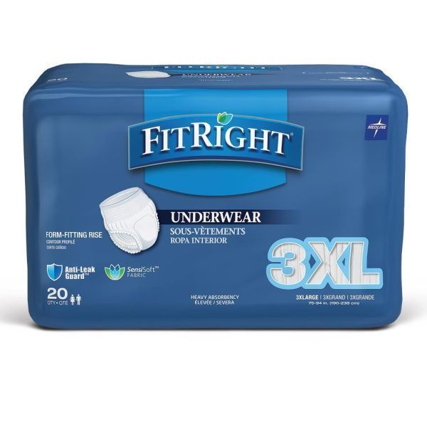 Fitright Protective Heavy Absorbent Underwear Size 3XL Pack 20 by Fitright in Pull_Ups 3XL