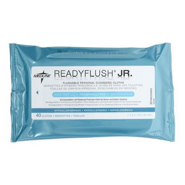 ReadyFlush Flushable Wipes Fragrance Free 18x20cm Pack 40 by ReadyFlush in Skincare Fragrance Free Wipes